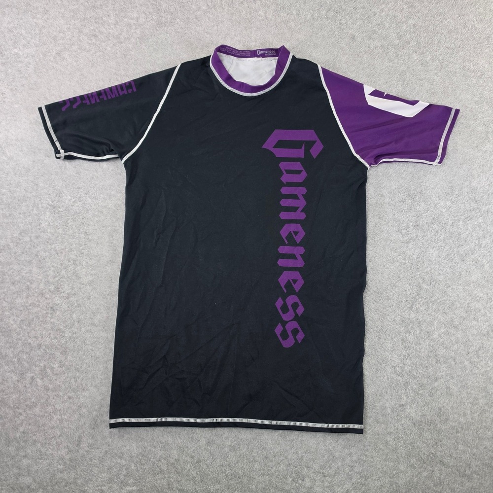 Gameness BJJ Rash Guard Mens Medium Short Sleeve MMA Grappling Compression Shirt
